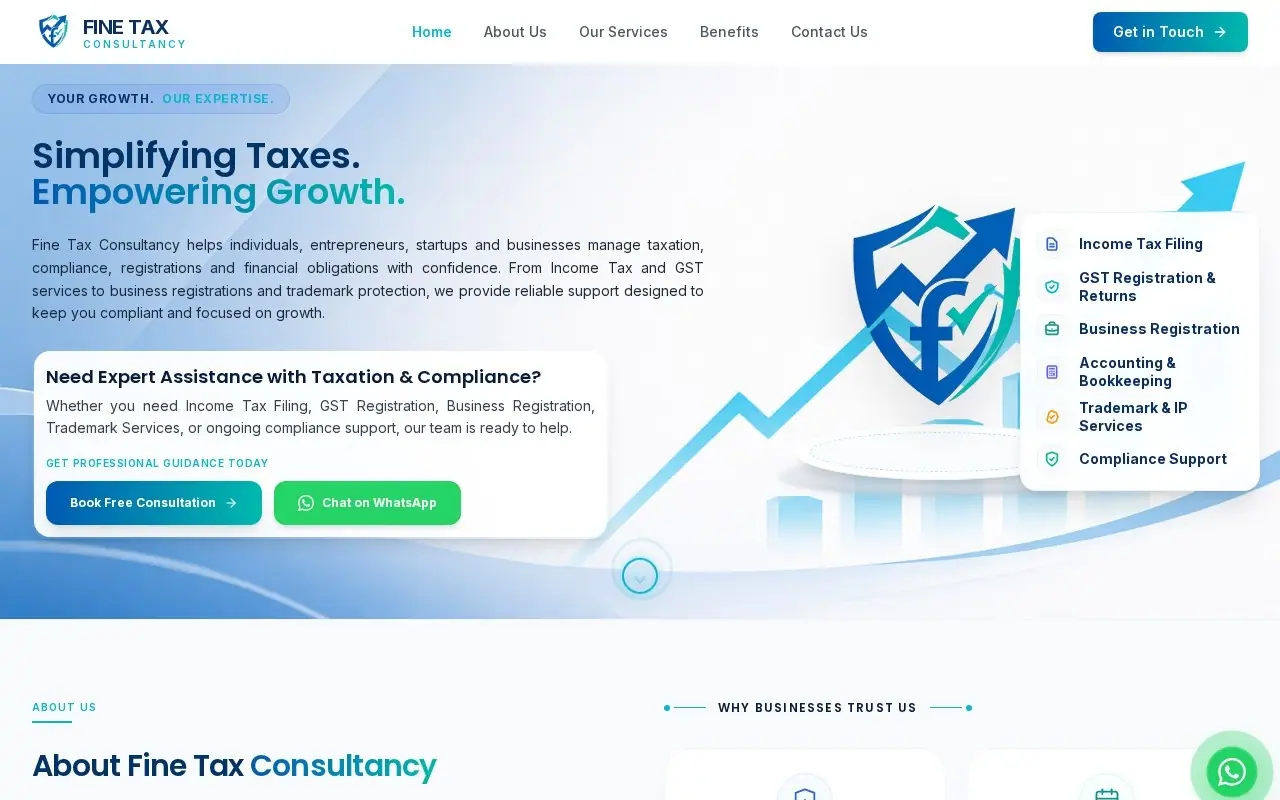 FineTaxConsultancy website homepage