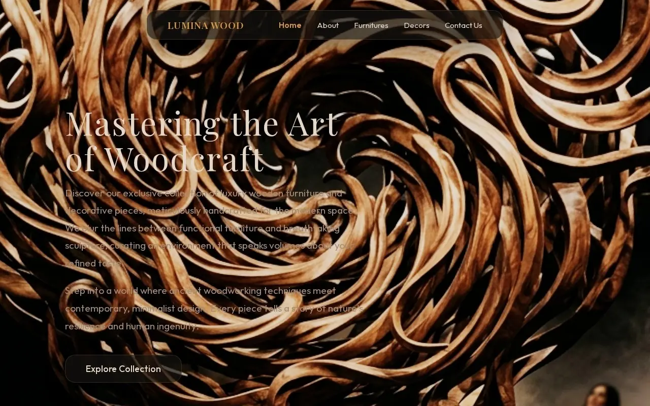Wooden Handicraft 3D showcase site